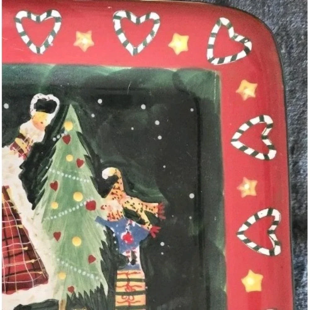 New Noble Excellence Santa Mates Square Christmas Plate 8.5